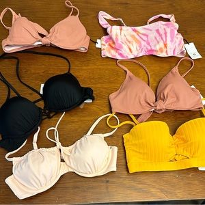 Shade and shore bundle of 6 bikini tops- 36B